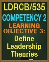 LDRCB/535 Competency 2 Learning Objective 3 – Define leadership theories